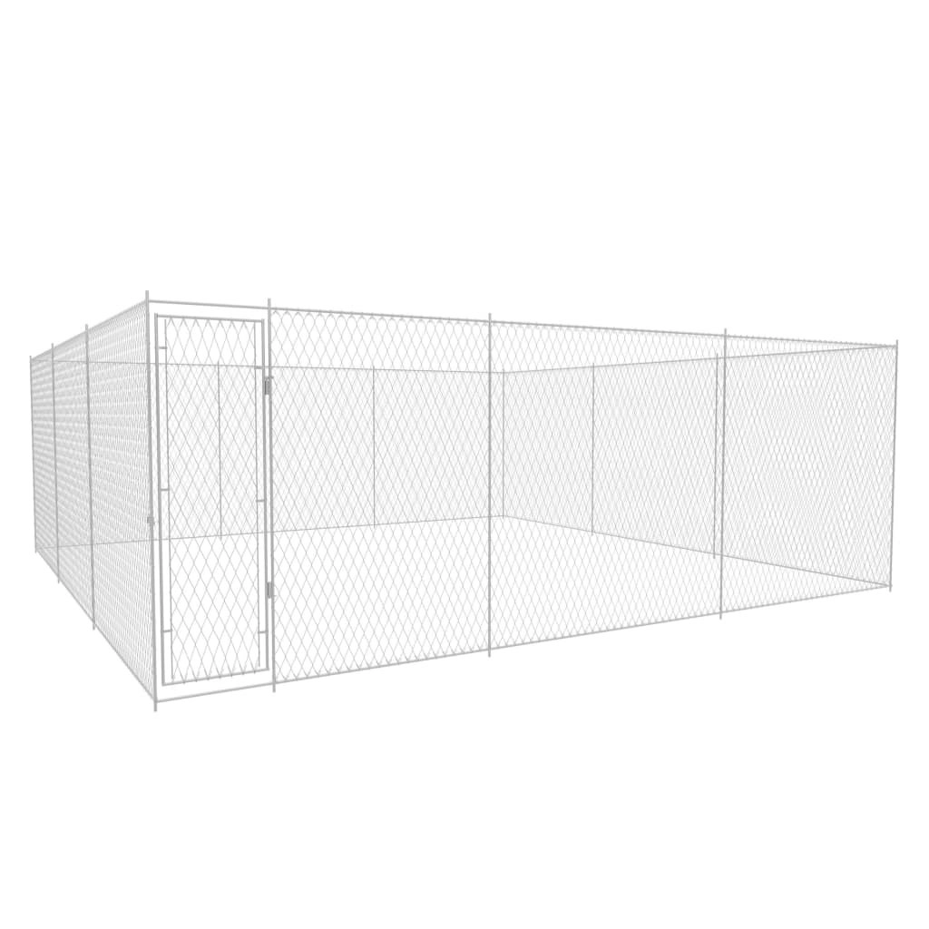 Outdoor Dog Kennel Galvanised Steel 570x570x185 cm 145034