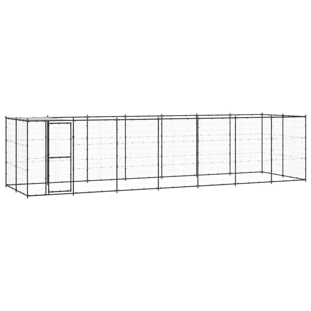 Outdoor Dog Kennel Steel with Roof 16.94 mÂ² 3082295