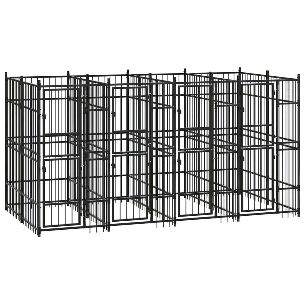 Outdoor Dog Kennel Steel 7.37 mÂ² 3097939