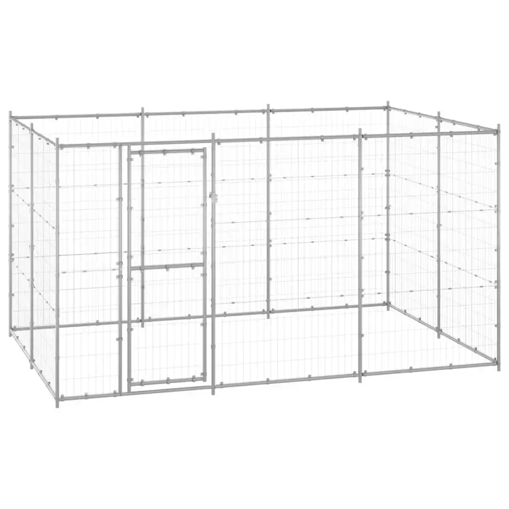 Outdoor Dog Kennel Galvanised Steel 7.26 mÂ² 3082308