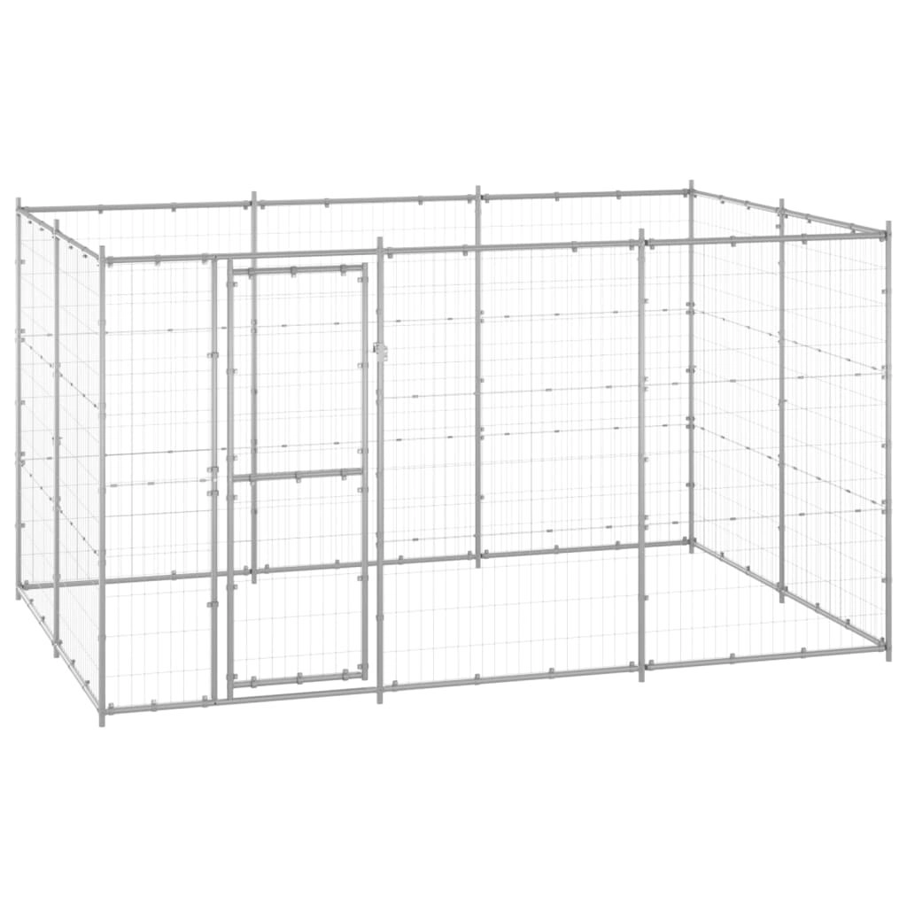 Outdoor Dog Kennel Galvanised Steel 7.26 mÂ² 3082308