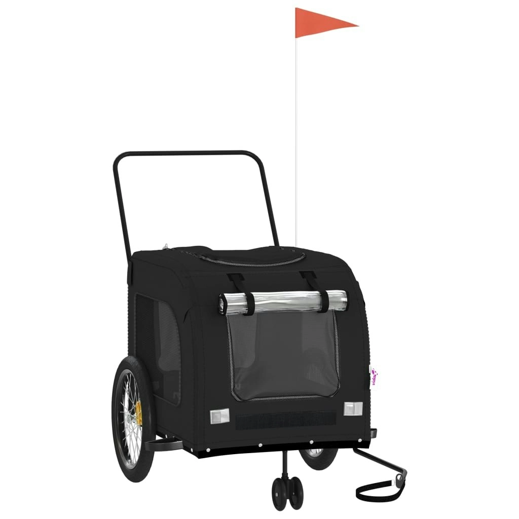 Pet Bike Trailer Black Oxford Fabric and Iron 93863