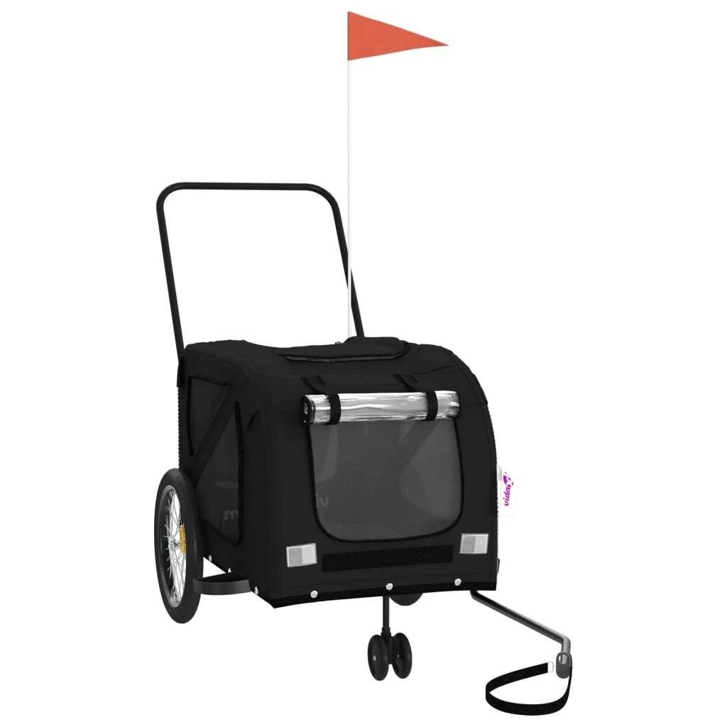 Pet Bike Trailer Black Oxford Fabric and Iron 93905