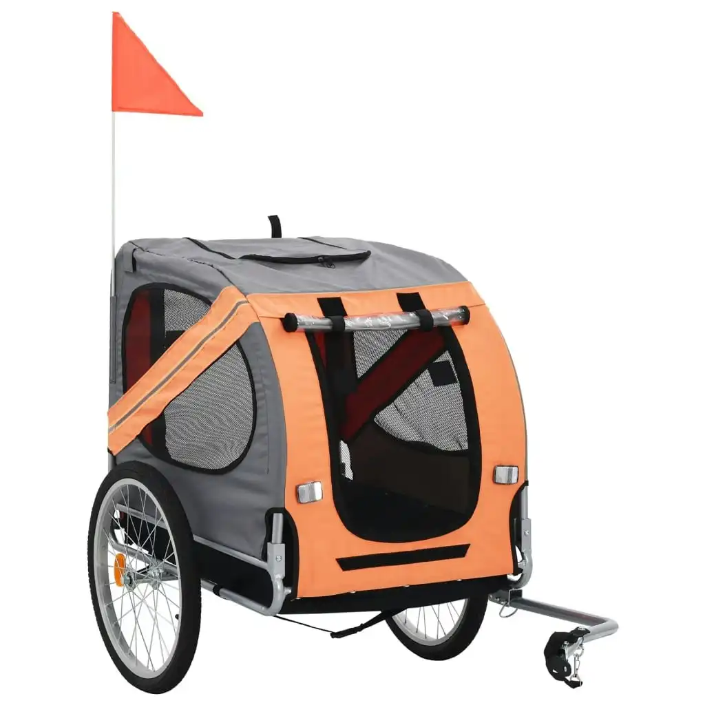 Pet Bike Trailer Orange and Grey 91764