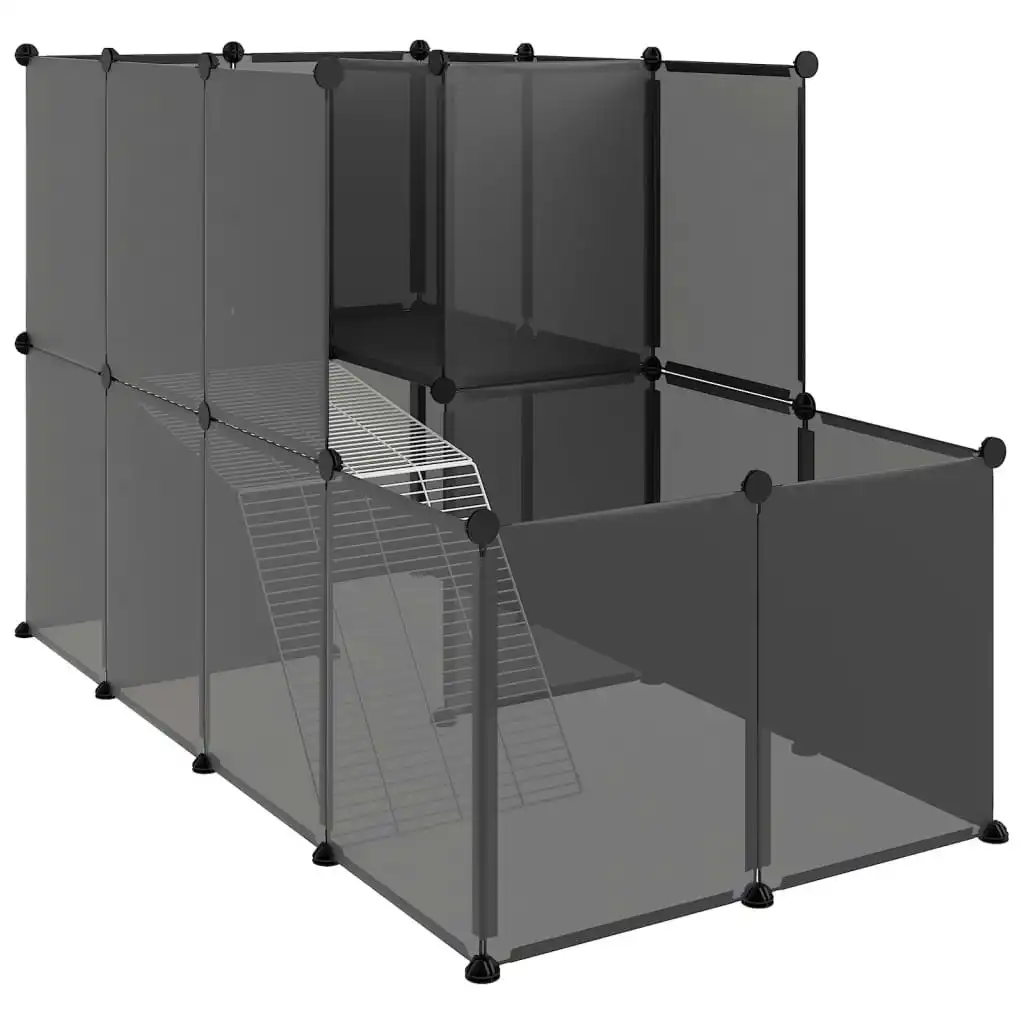 Small Animal Cage Black 142x74x93 cm PP and Steel 340573