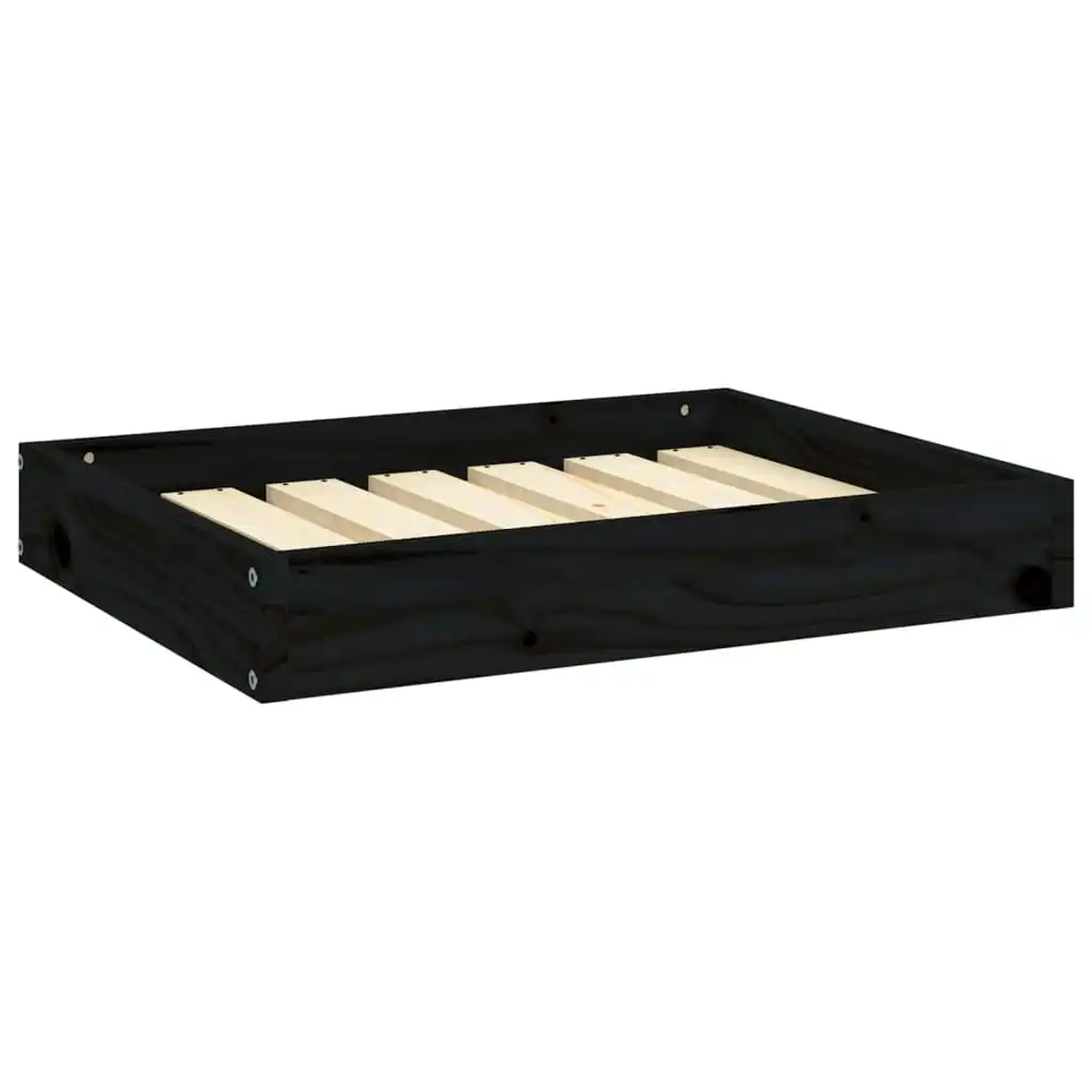 Dog Bed Black 61.5x49x9 cm Solid Wood Pine 820855