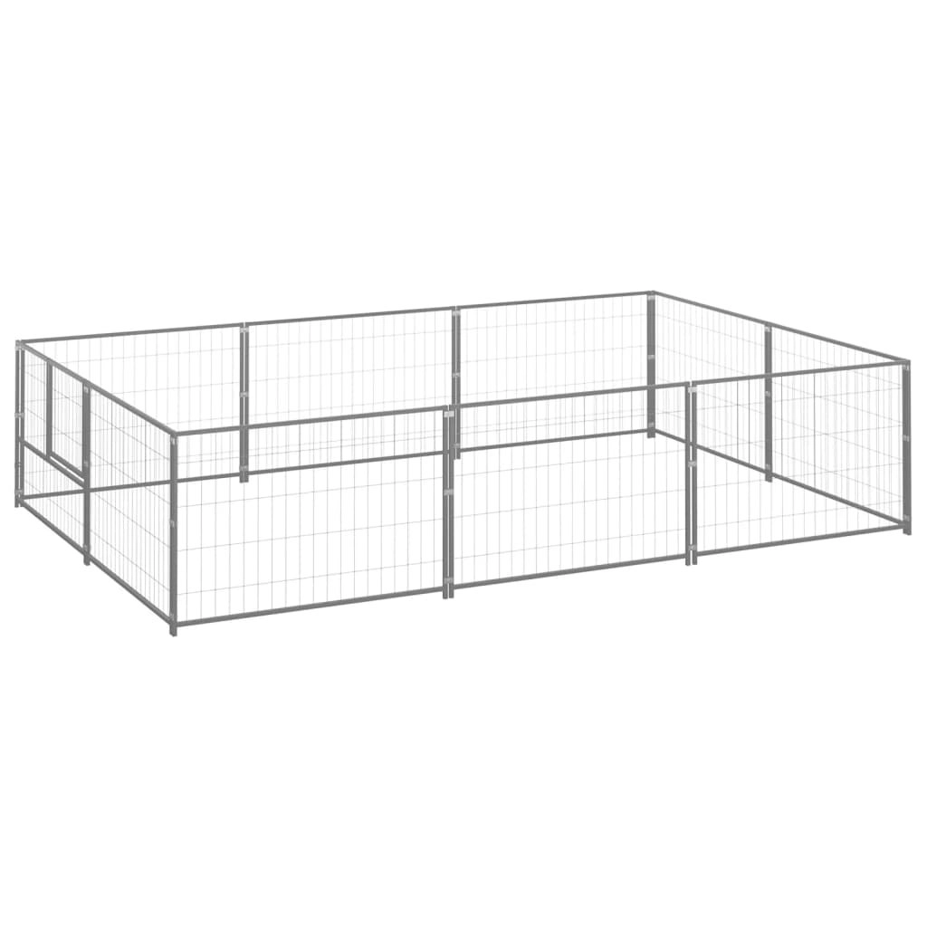 Dog Kennel Silver 6 mÂ² Steel 3082119