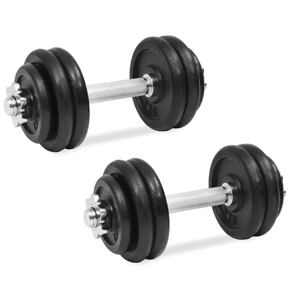 18 Piece Dumbbell Set 30 kg Cast Iron 91410