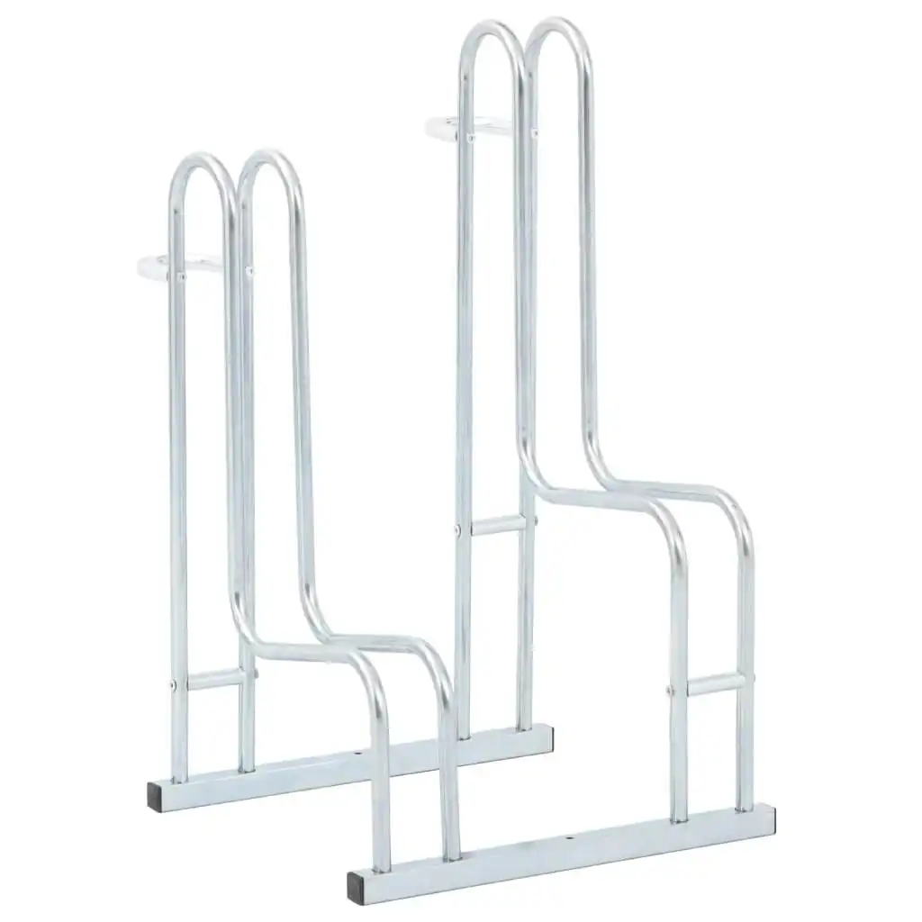 Bicycle Stand for 2 Bikes Floor Freestanding Galvanised Steel 4005568