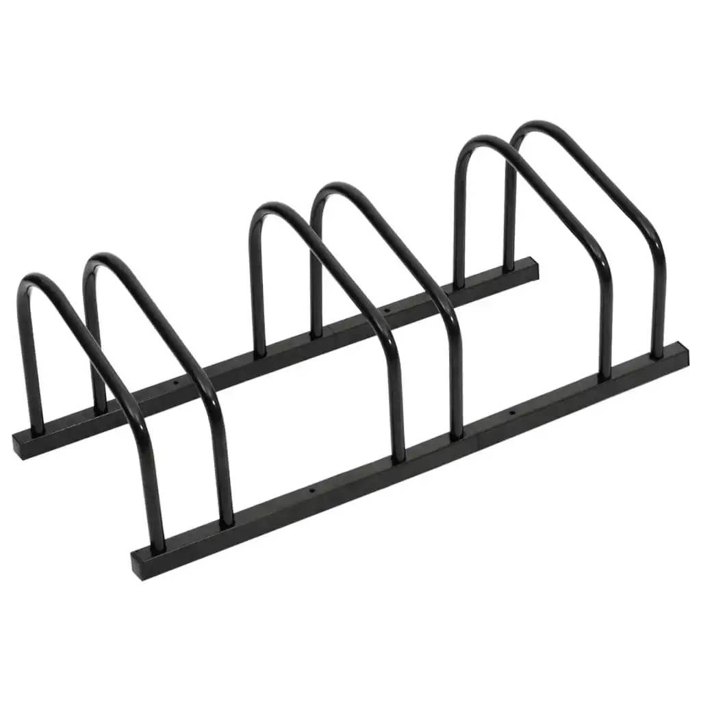 Bike Rack for 3 Bikes Black Steel 154423