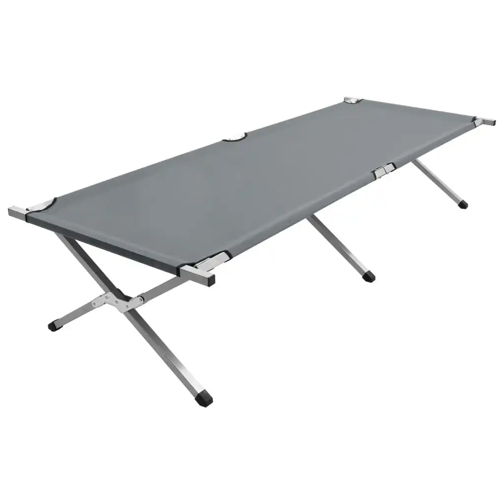 Camping Bed 210x80x48 cm XXL Grey 47738