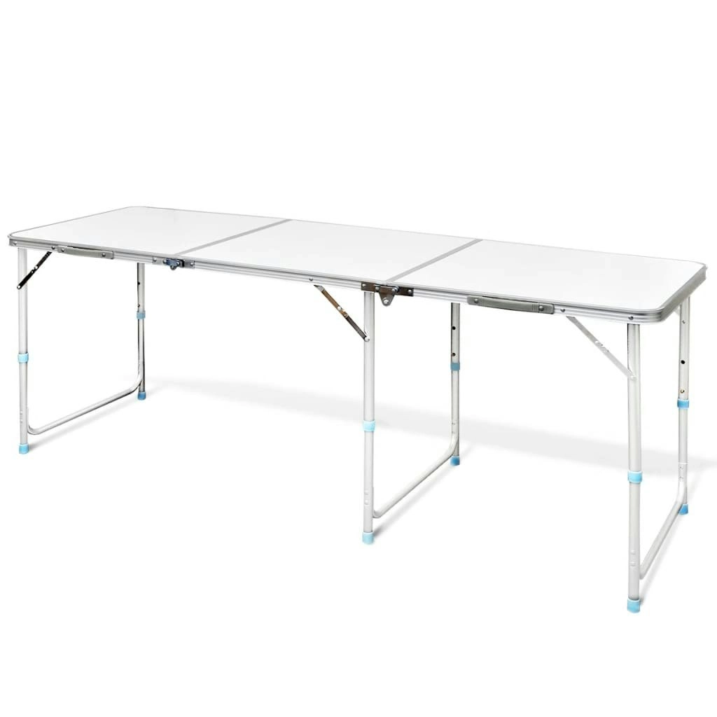 Foldable Camping Table Height Adjustable Aluminium 180 x 60 cm 41326