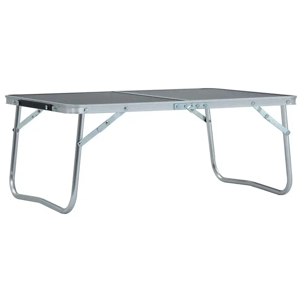 Folding Camping Table Grey Aluminium 60x40 cm 48187