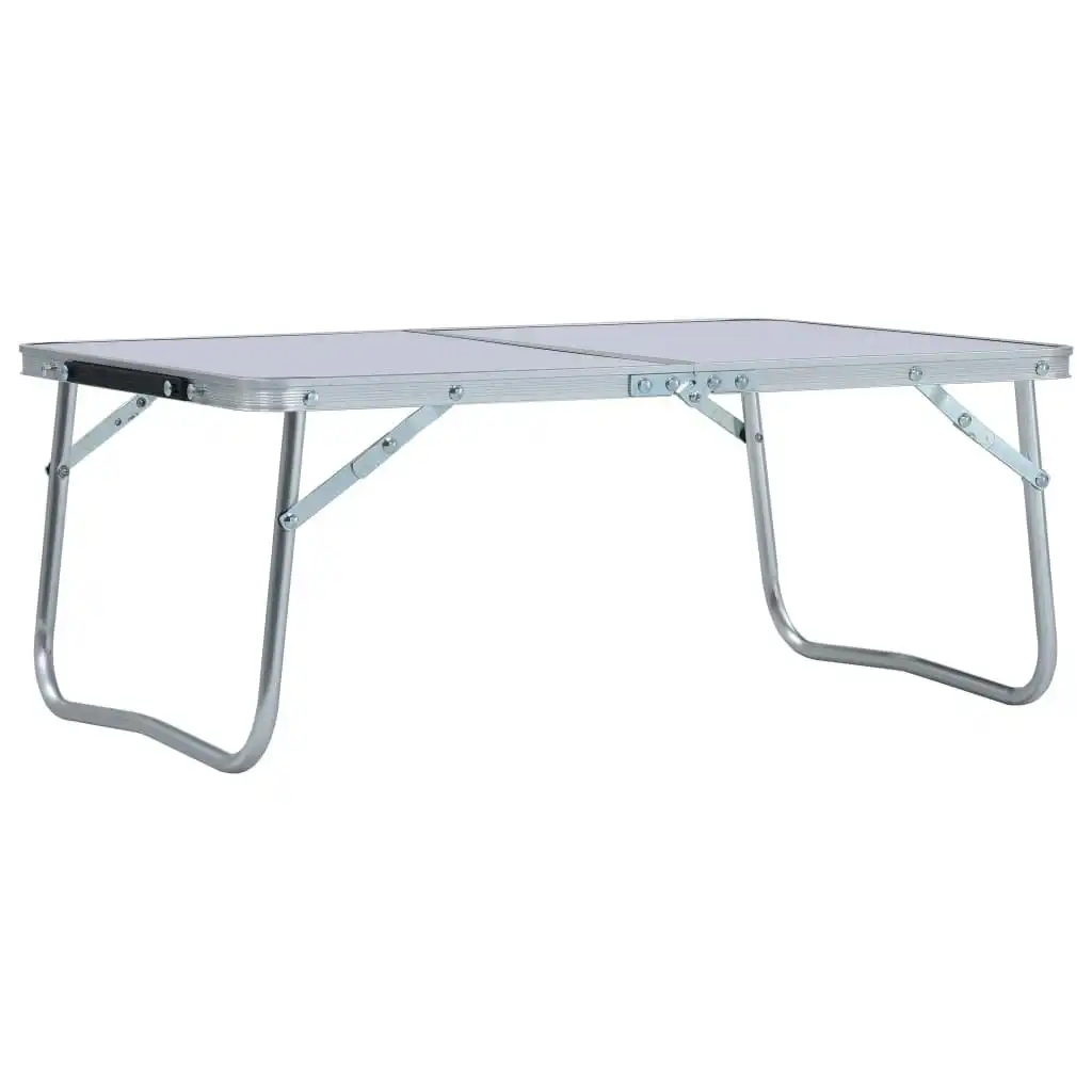 Folding Camping Table White Aluminium 60x40 cm 48185