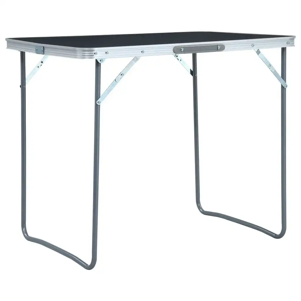 Foldable Camping Table with Metal Frame 80x60 cm Grey 48171