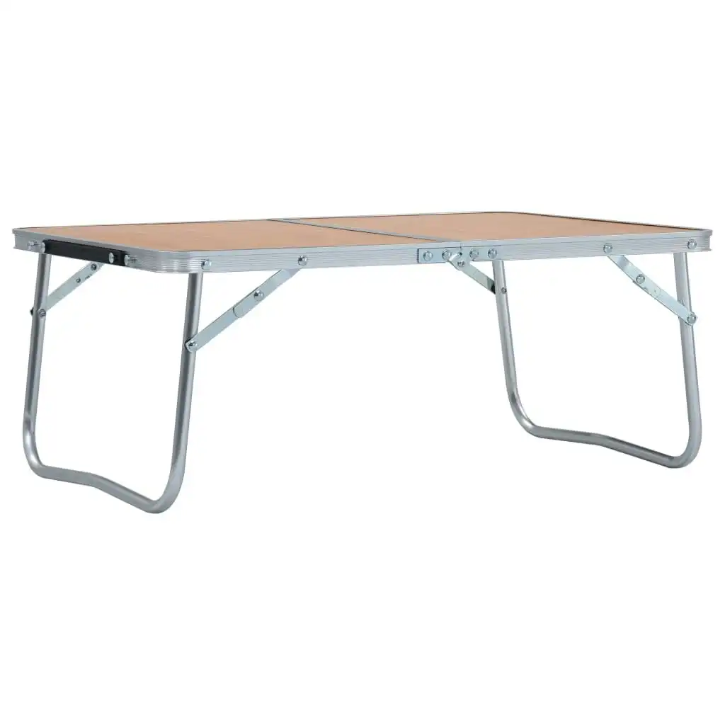 Folding Camping Table Brown Aluminium 60x40 cm 48186