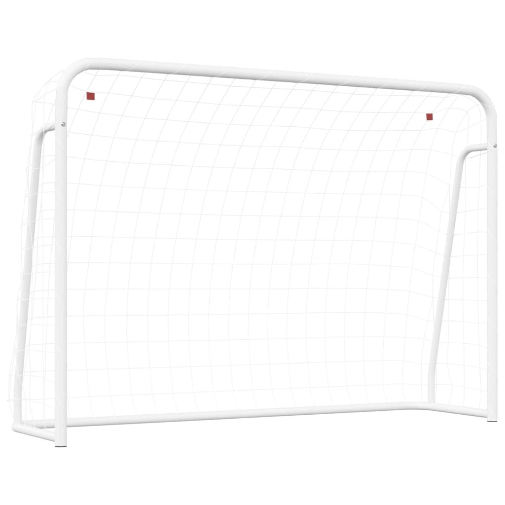 Football Goal with Net White 214x75x152 cm Steel&Polyester 93734