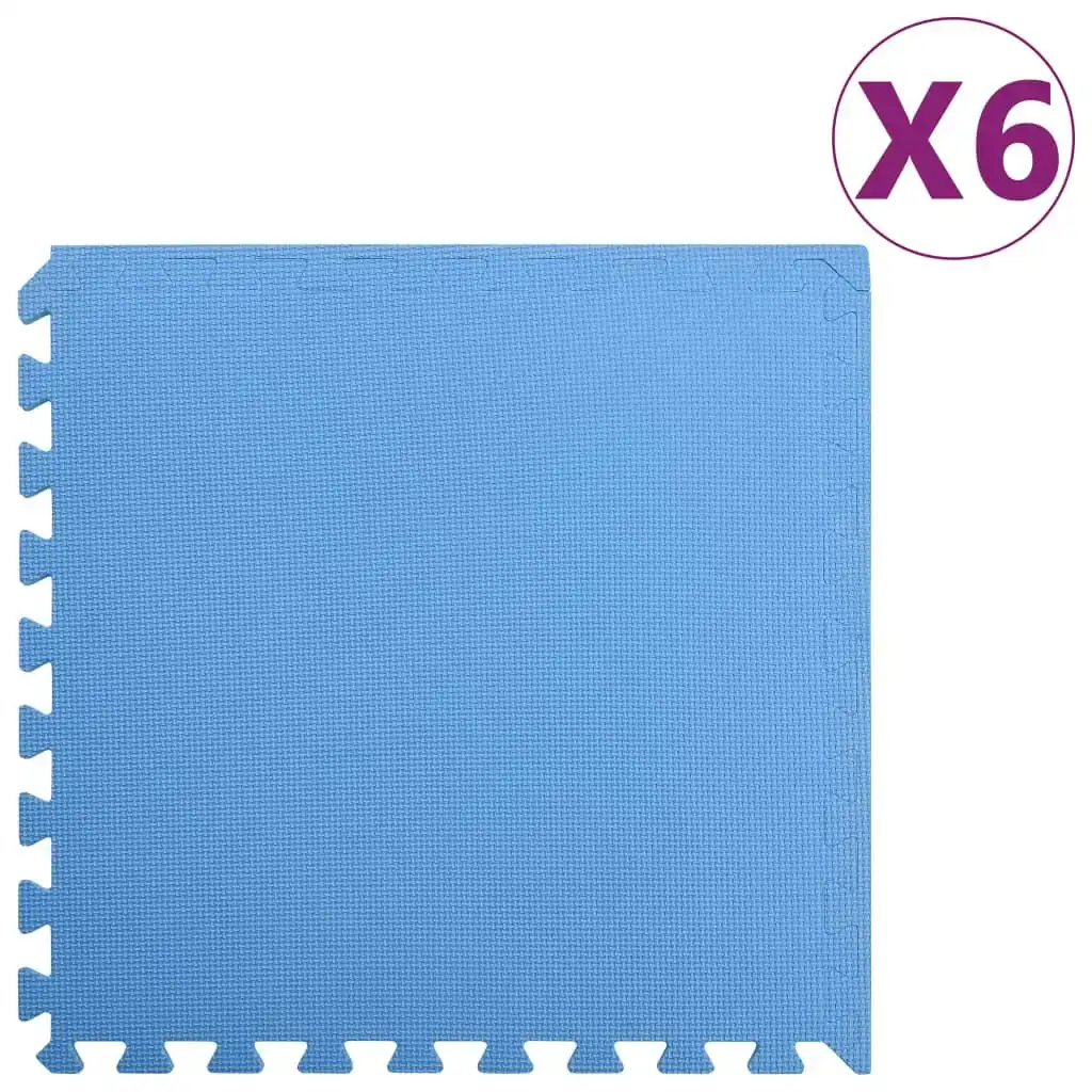 Floor Mats 6 pcs 2.16 mÂ² EVA Foam Blue 92464