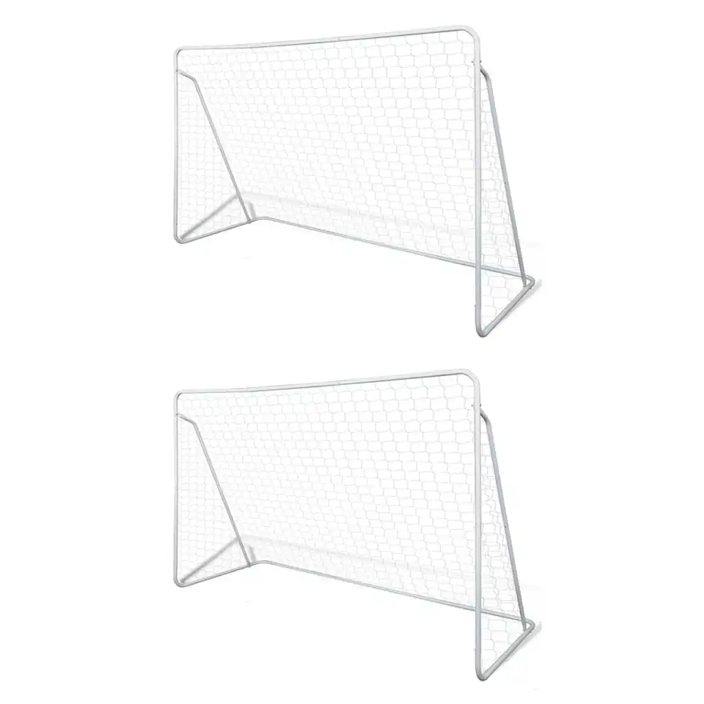 Football Goal Nets Steel 2 pcs 240x90x150 cm 276045