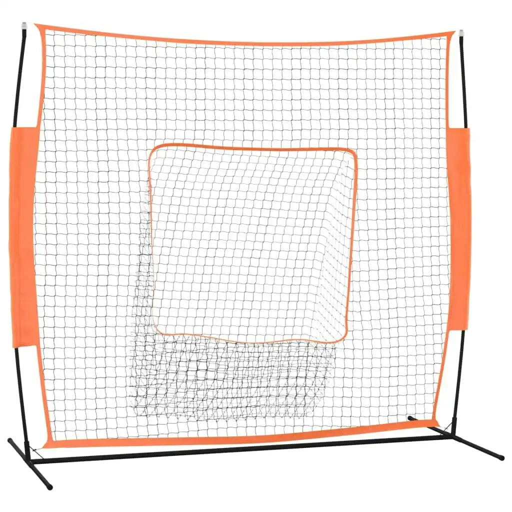 Portable Baseball Net Red and Black 219x107x212 cm Steel and Polyester 93738