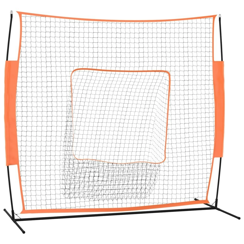 Portable Baseball Net Red and Black 219x107x212 cm Steel and Polyester 93738