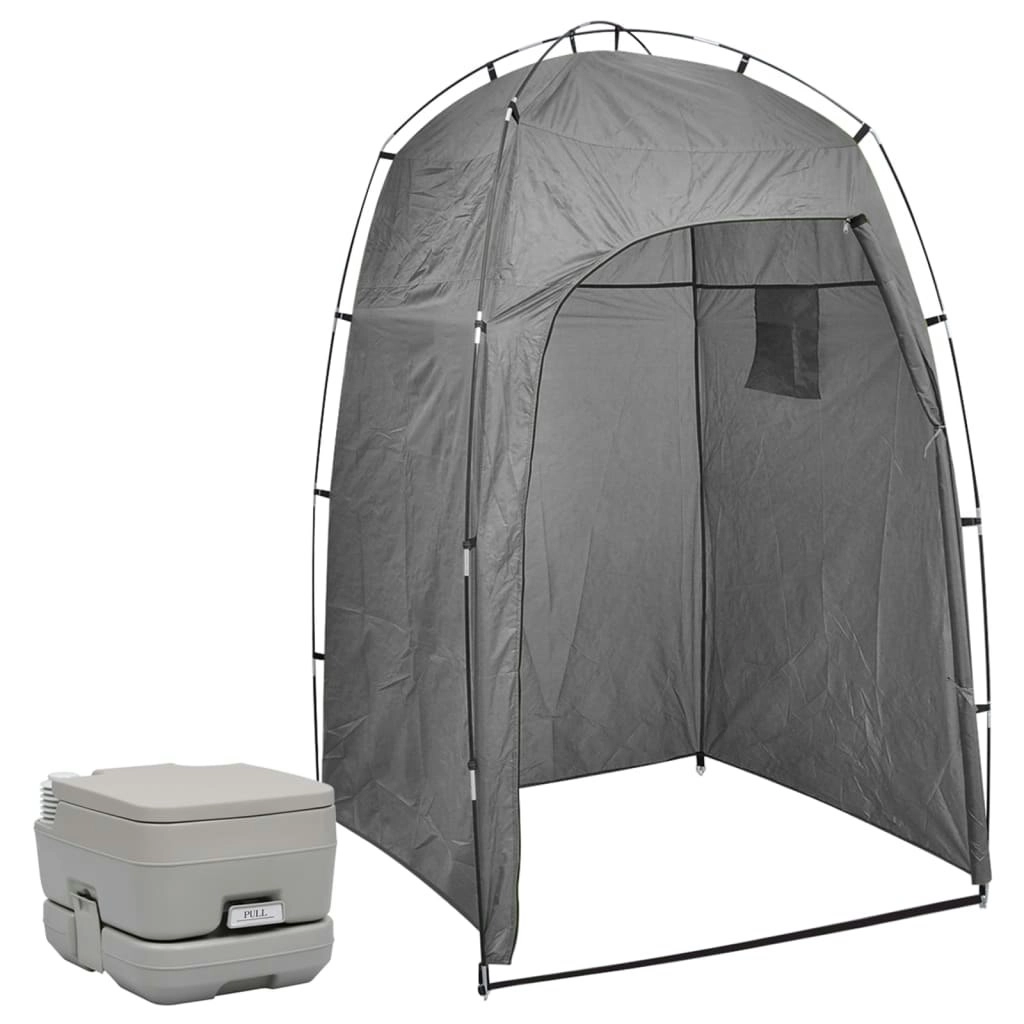 Portable Camping Toilet with Tent 10+10 L 3081892