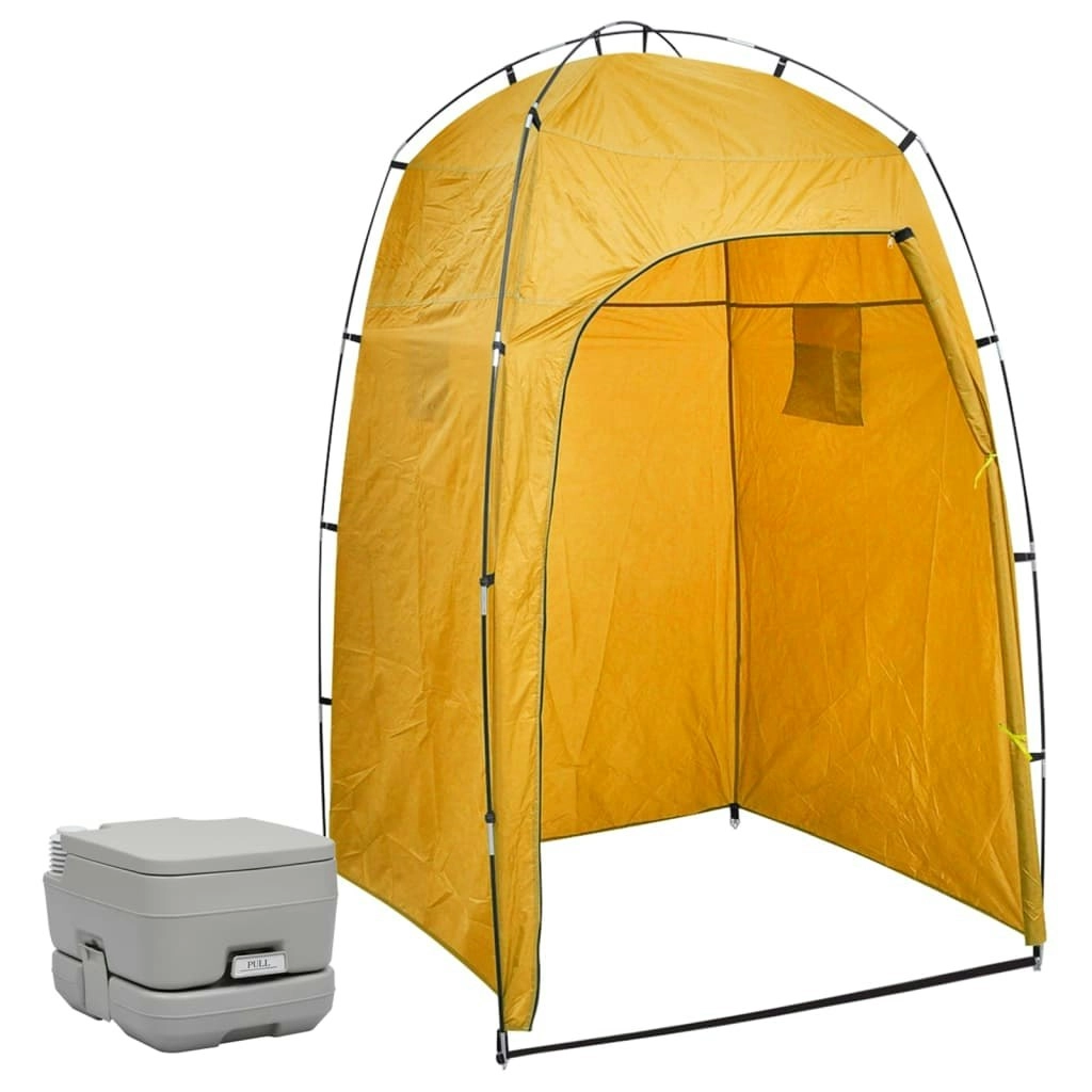 Portable Camping Toilet with Tent 10+10 L 3081891