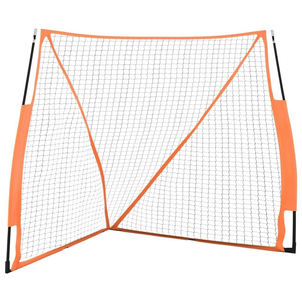 Portable Baseball Net Orange and Black 183x182x183cm Steel and Polyester 93737