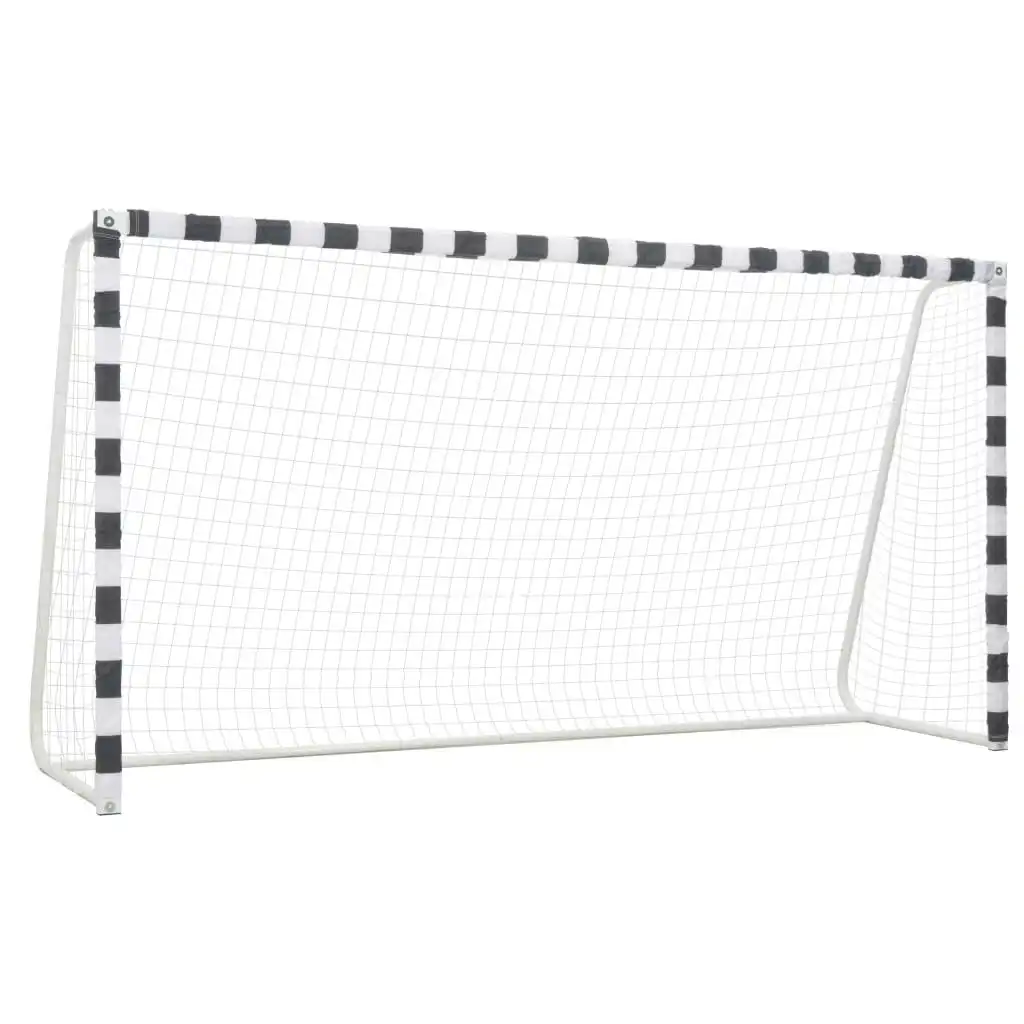 Soccer Goal 300x160x90 cm Metal Black and White 91953