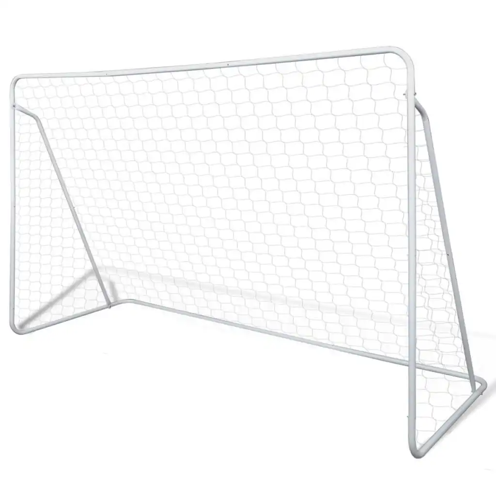 Soccer Goal Post Net Set Steel 240 x 90 x 150 cm High-quality 90572