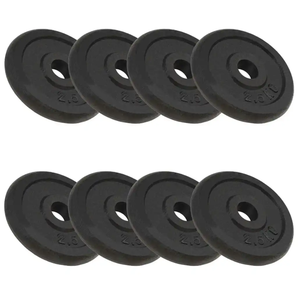 Weight Plates 8 pcs 8x2.5 kg Cast Iron 91391