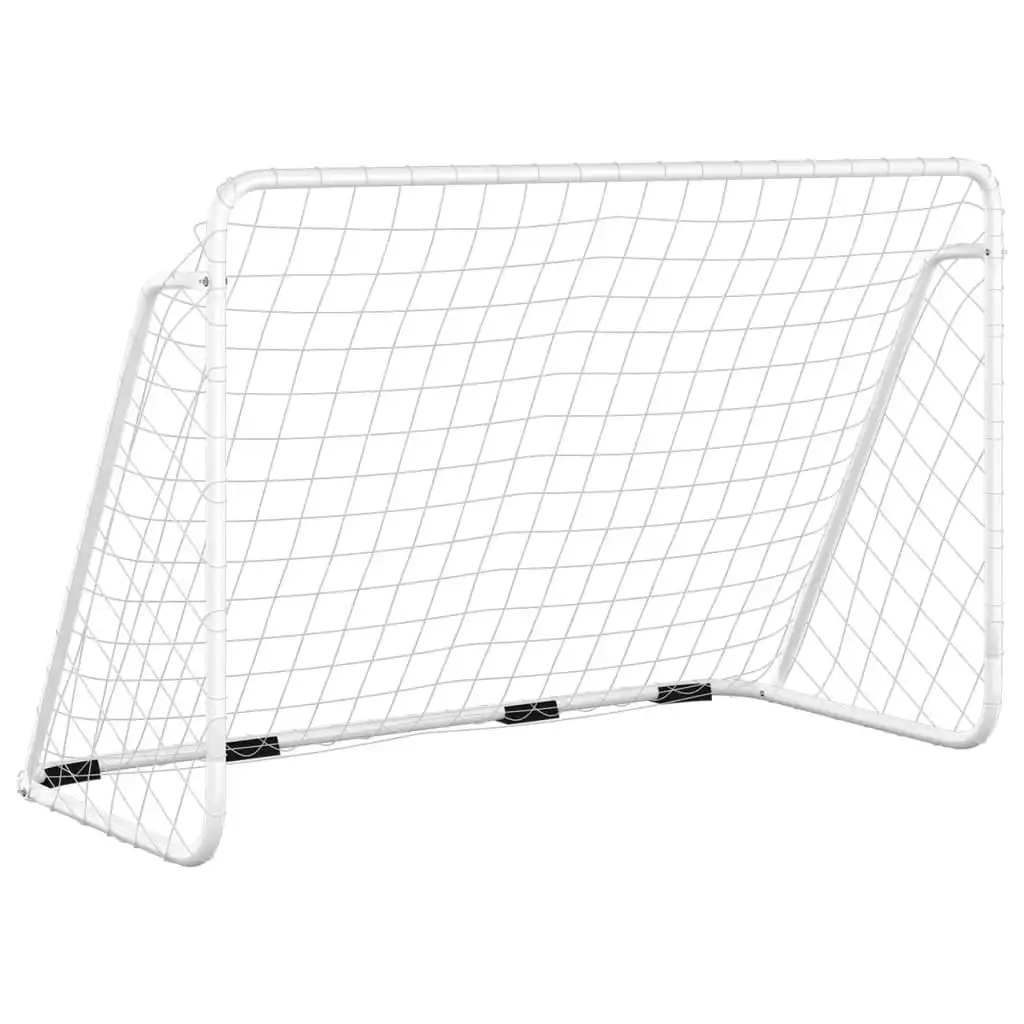 Football Goal with Net White 180x90x120 cm Steel 93370