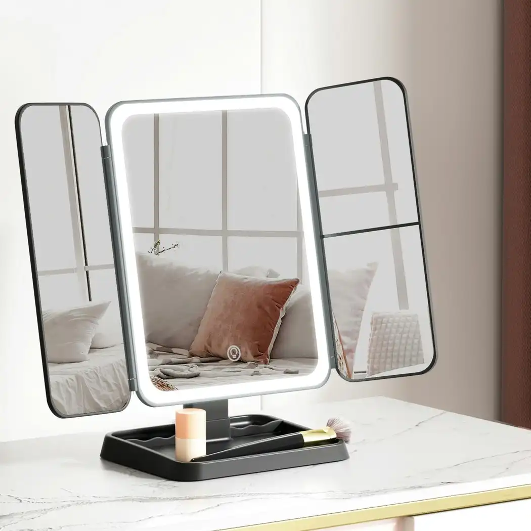 Embellir LED Makeup Mirror Tri-fold Lighted Vanity Mirrors 1X2X3X Magnifications