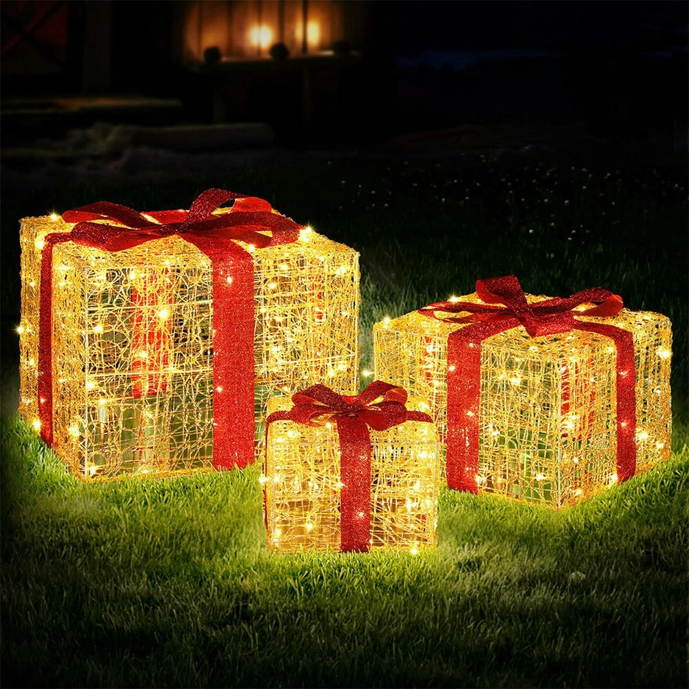 Jingle Jollys Christmas Lights 240 LED Fairy Light Gift Box 3pcs Decorations