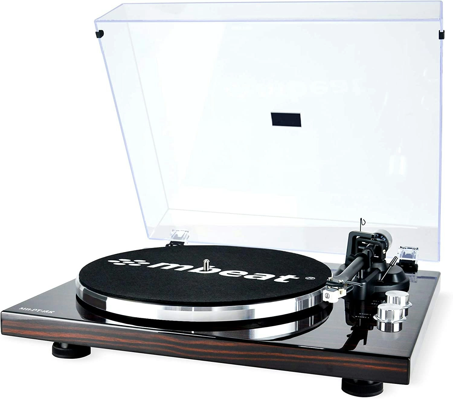 mBeat Pt-18k Bluetooth Turntable Player - Black