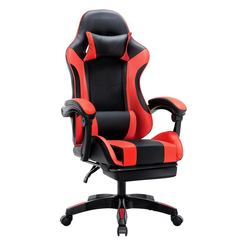 Furb Gaming Office Chair PU Leather Executive Computer Seat with Footrest,Red