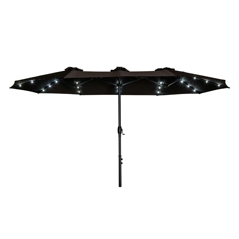 Groverdi 4.6M Double-Sided Patio Umbrella Outdoor Large Umbrella w/ Solar Lights