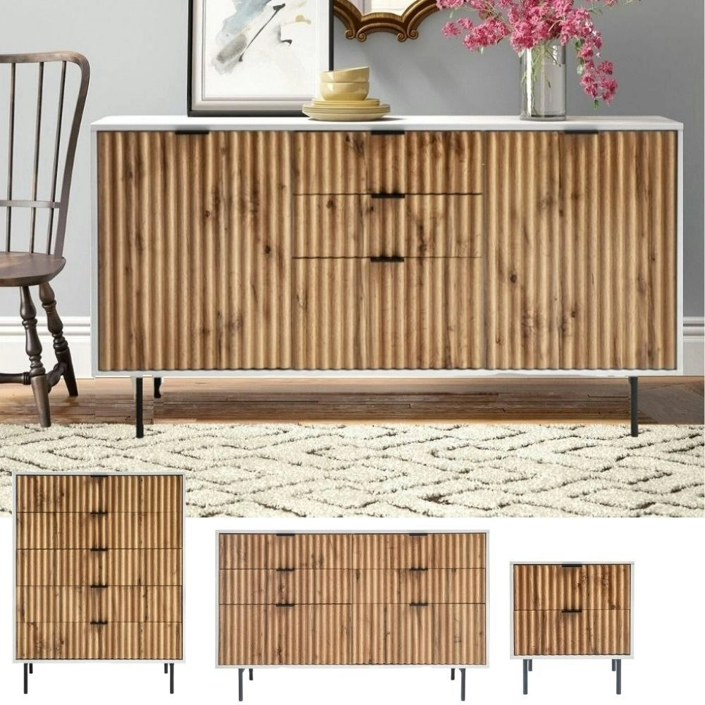 Chelsea Buffet Sideboard  6 Drawer Chest  5 Drawer Chest  Bedside Storage Bundle