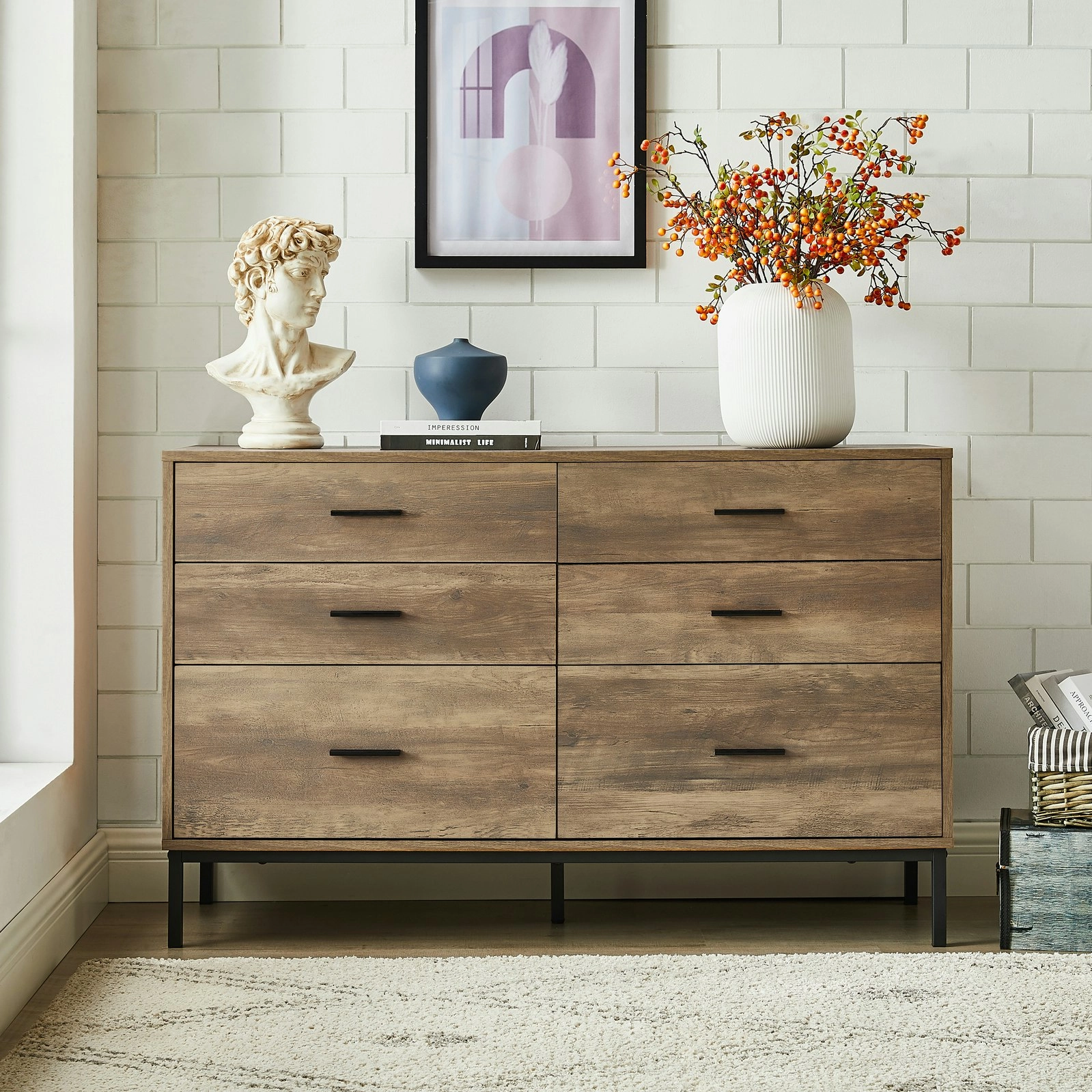 Bronx 6 Chest of Drawers Dresser Lowboy | Modern Storage Solution