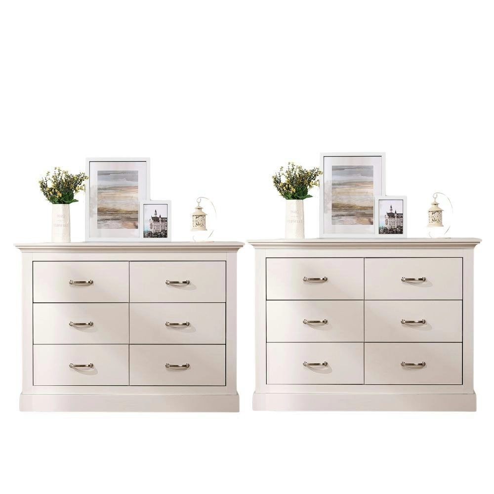 Ashford Chest of Drawers White 6 Drawer Dresser x 2