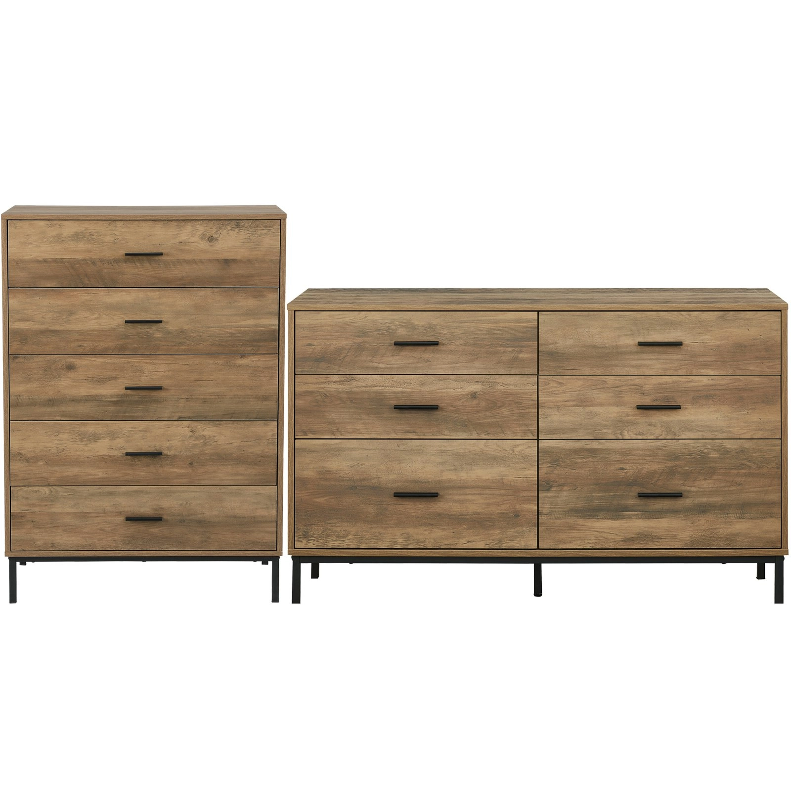 Bronx Chest of 5 Drawers and Chest of 6 Drawers Bundle