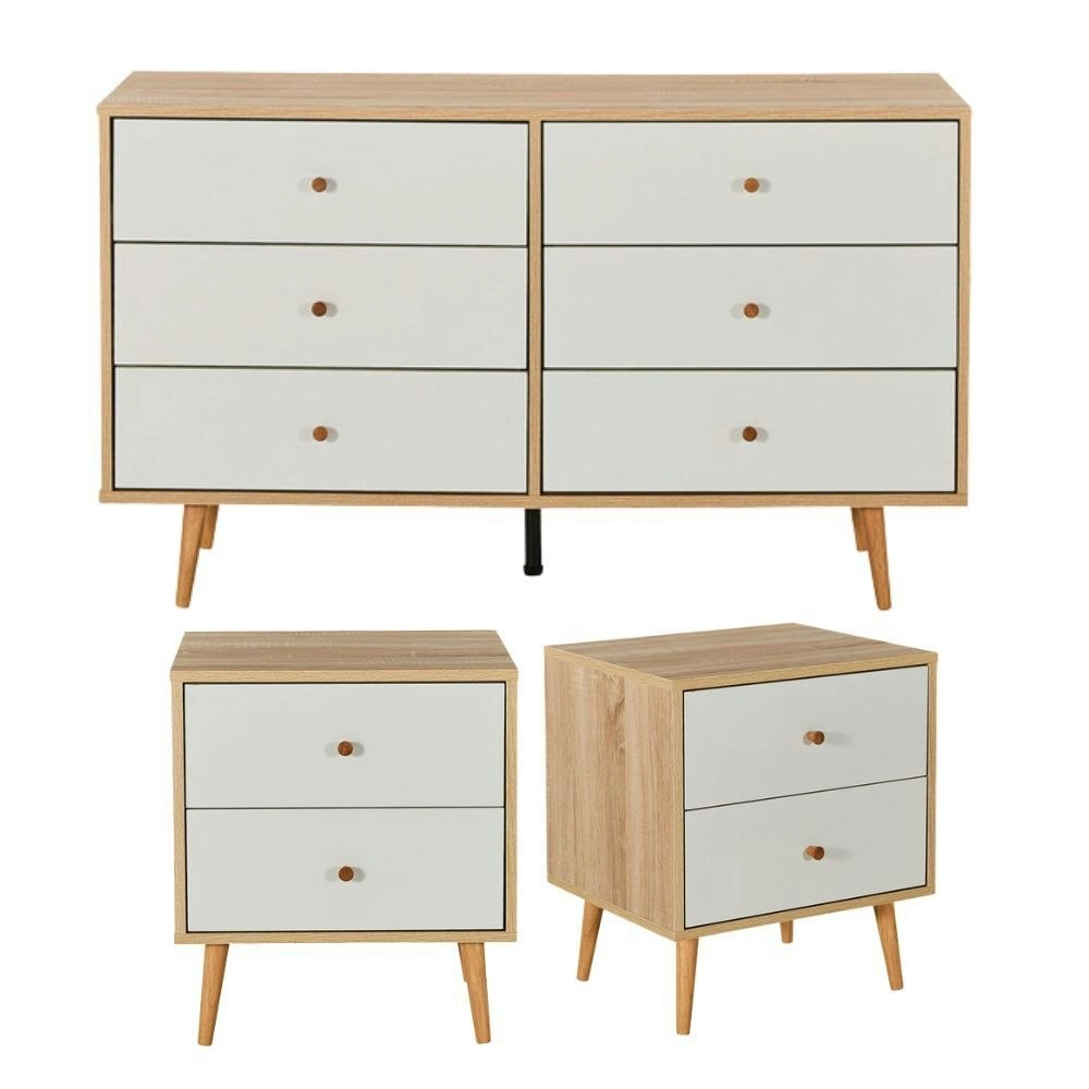 Bedroom Bundle Adriana Chest of 6 Drawers and 2 Bedside Tables