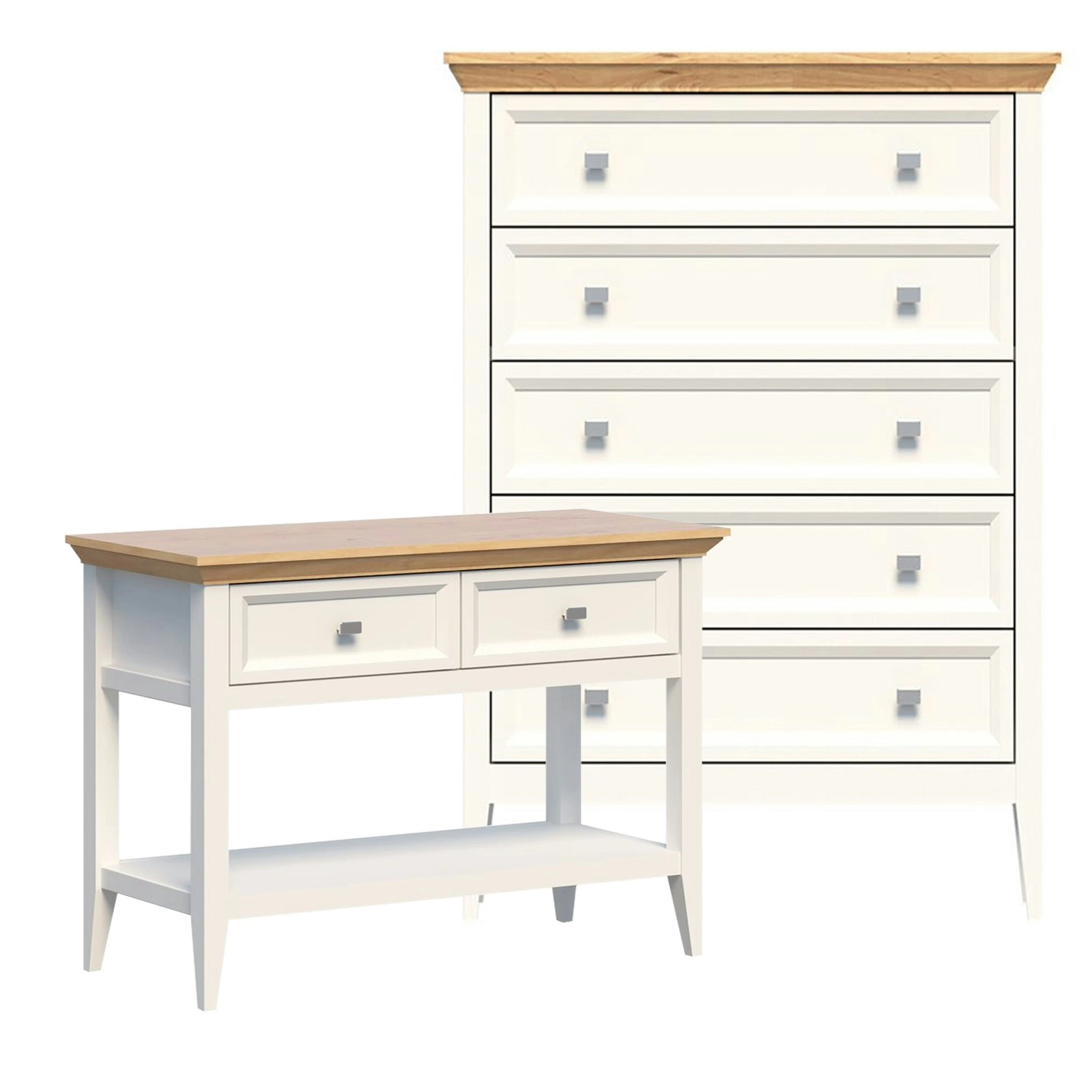 Coogee 5 Drawer Chest Tallboy and Console Table Bundle  Versatile Storage Solutions