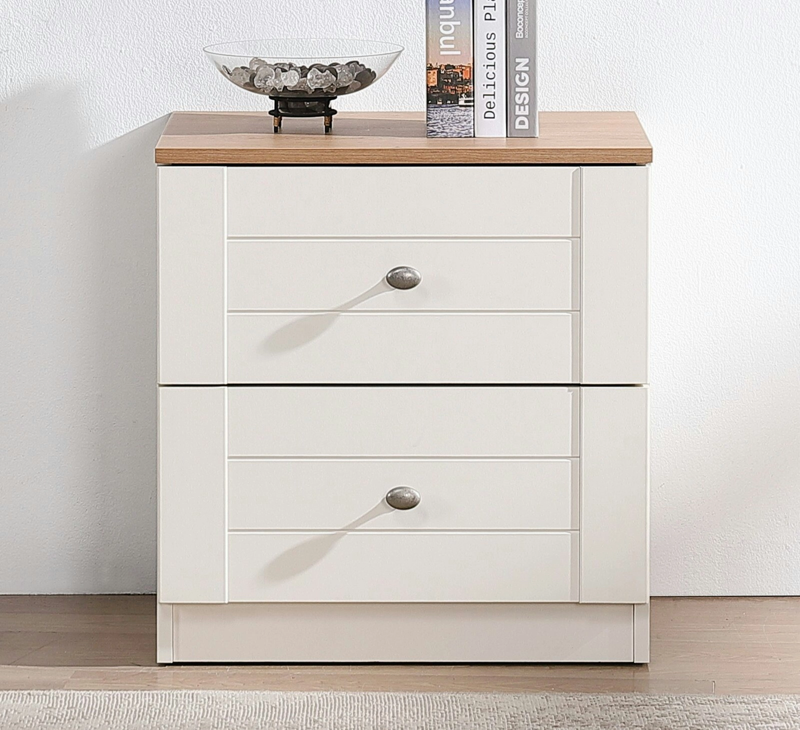 HARRIET Chest of 2 Drawer Bedside Table