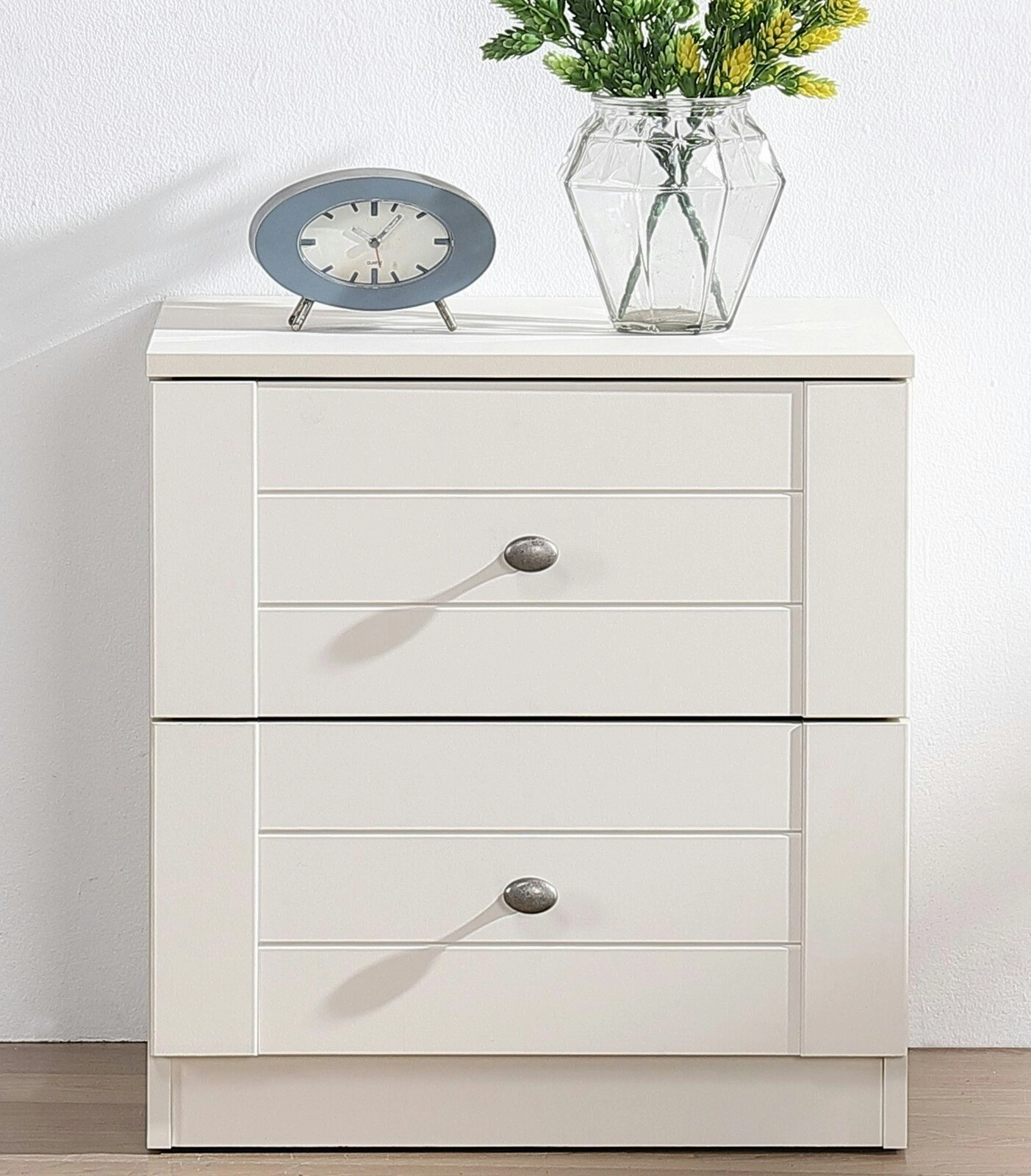 HARRIET Bedside Table Chest Of 2 Drawers White