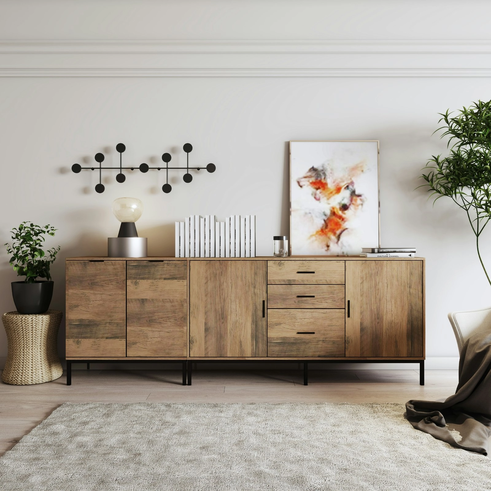 Bronx Buffet Sideboard Cabinet Bundle | Large & Compact Sideboard Set for Versatile Storage