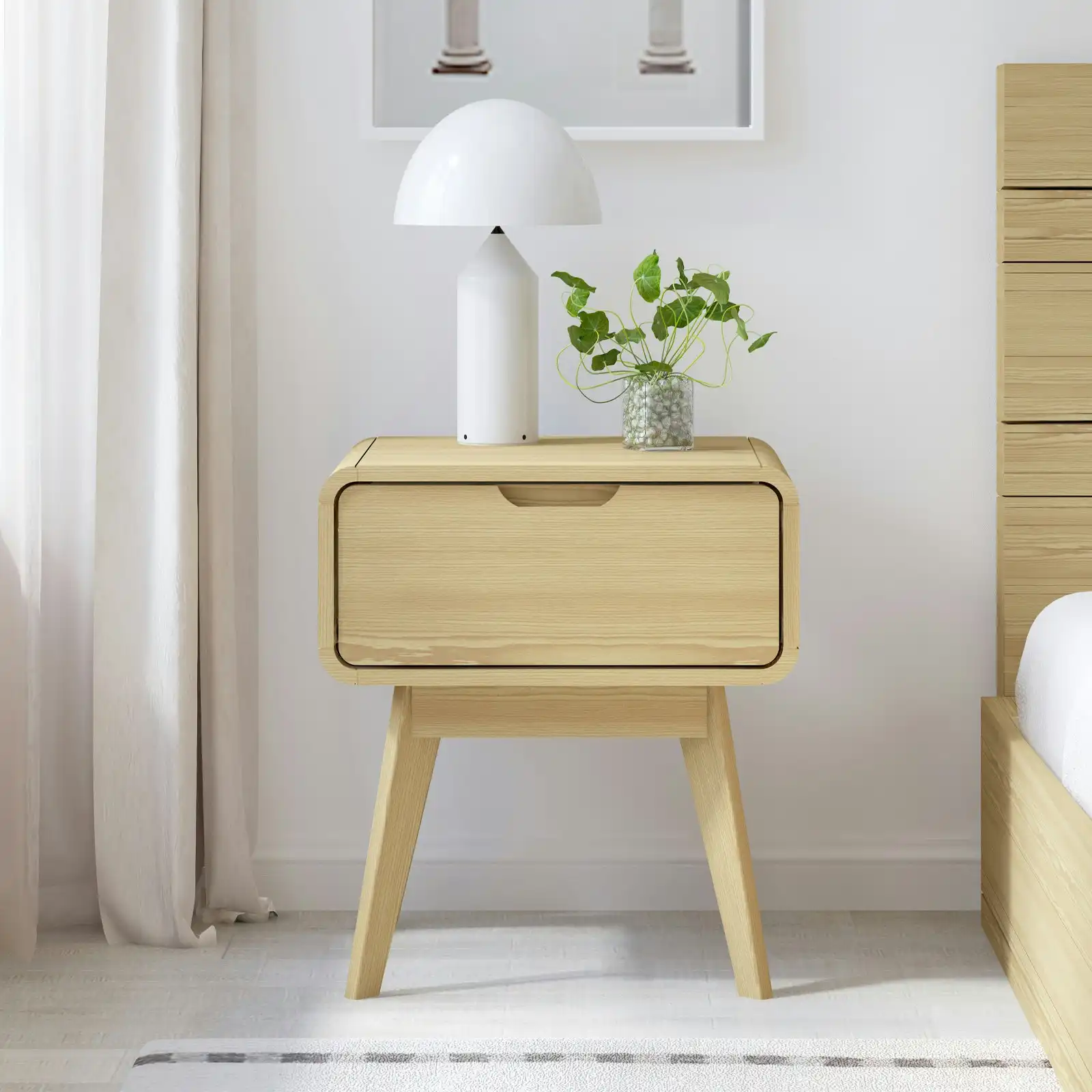 Cosmoliving Bedside Table 1-Drawer Lamp Table