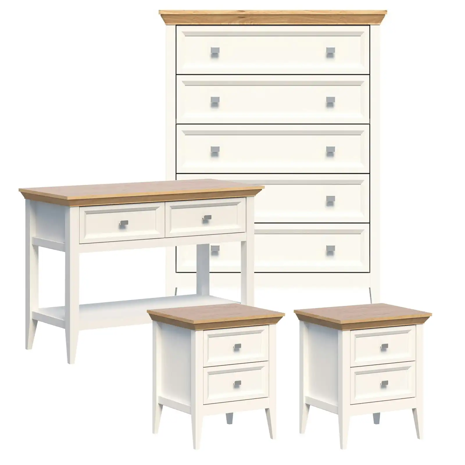 Coogee 5 Chest of Drawers Dresser + Bedside Table Set + Console Table With Drawers