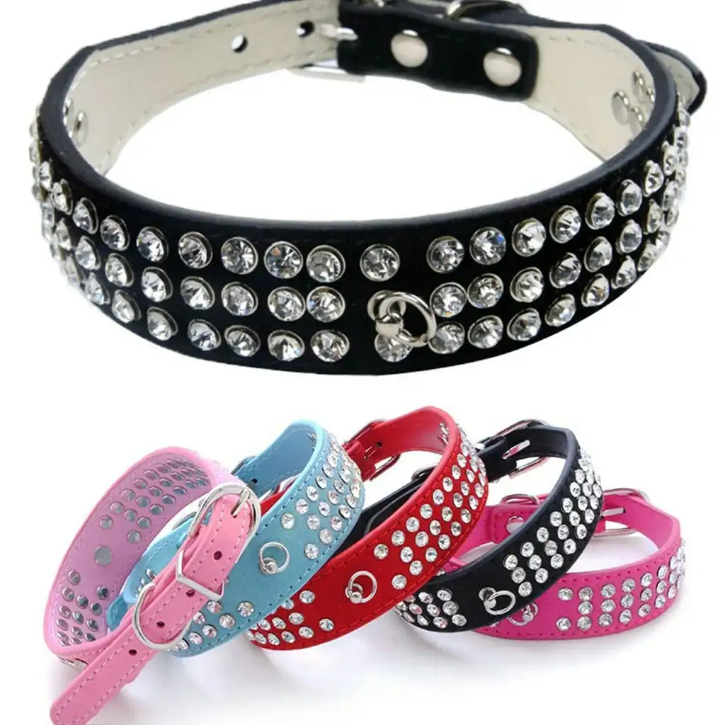 2 x Dog collars BlingBling Rhinestone Dog Puppy Pet Collars XS S M L