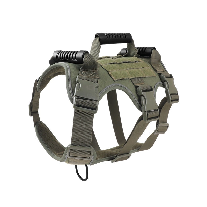 Large Breed Dog Tactical Training Dog Harness Vest Army Green